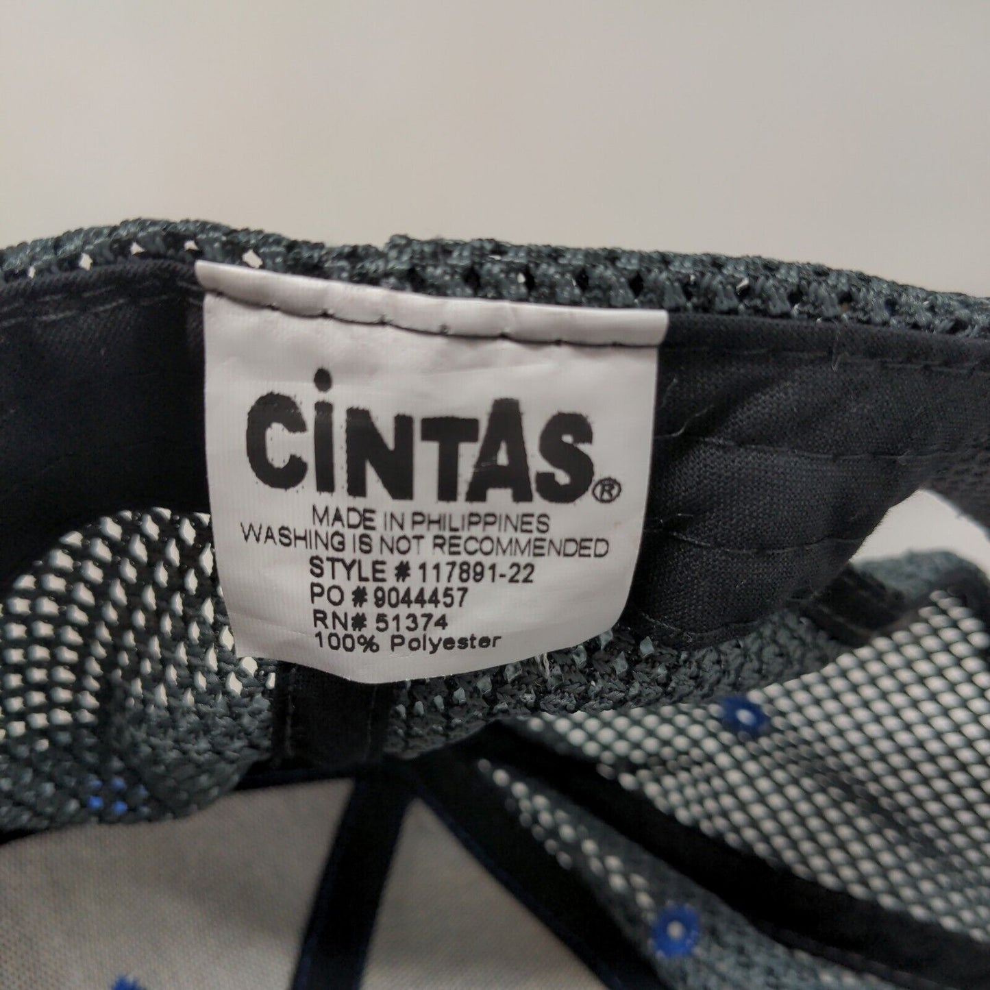 Cintas Crystal Rock Primo Water Men's Strapback Mesh Back Hat Blue Gray Logo