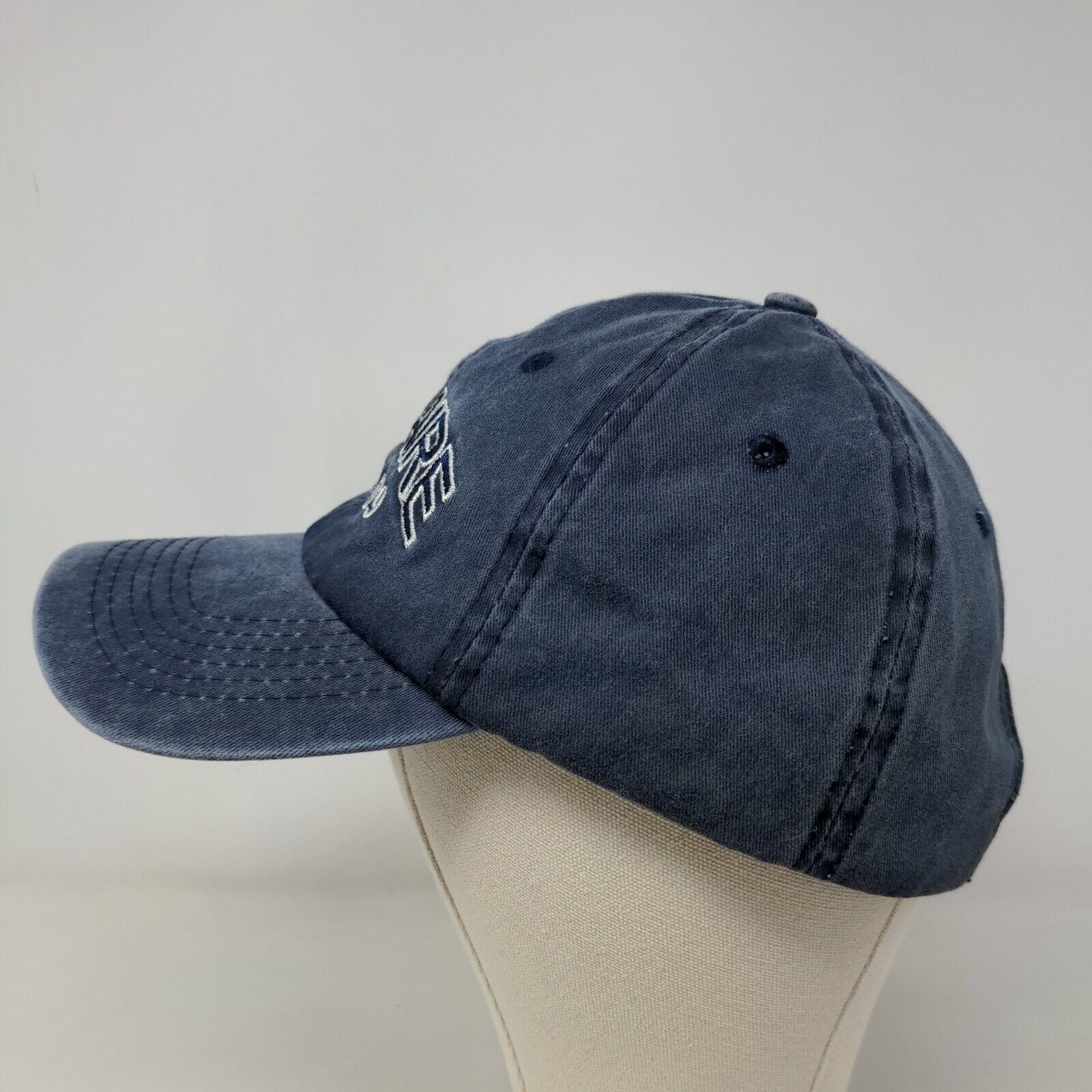 Bonaire Men's Slideback Hat Blue Embroidered Logo 100% Cotton