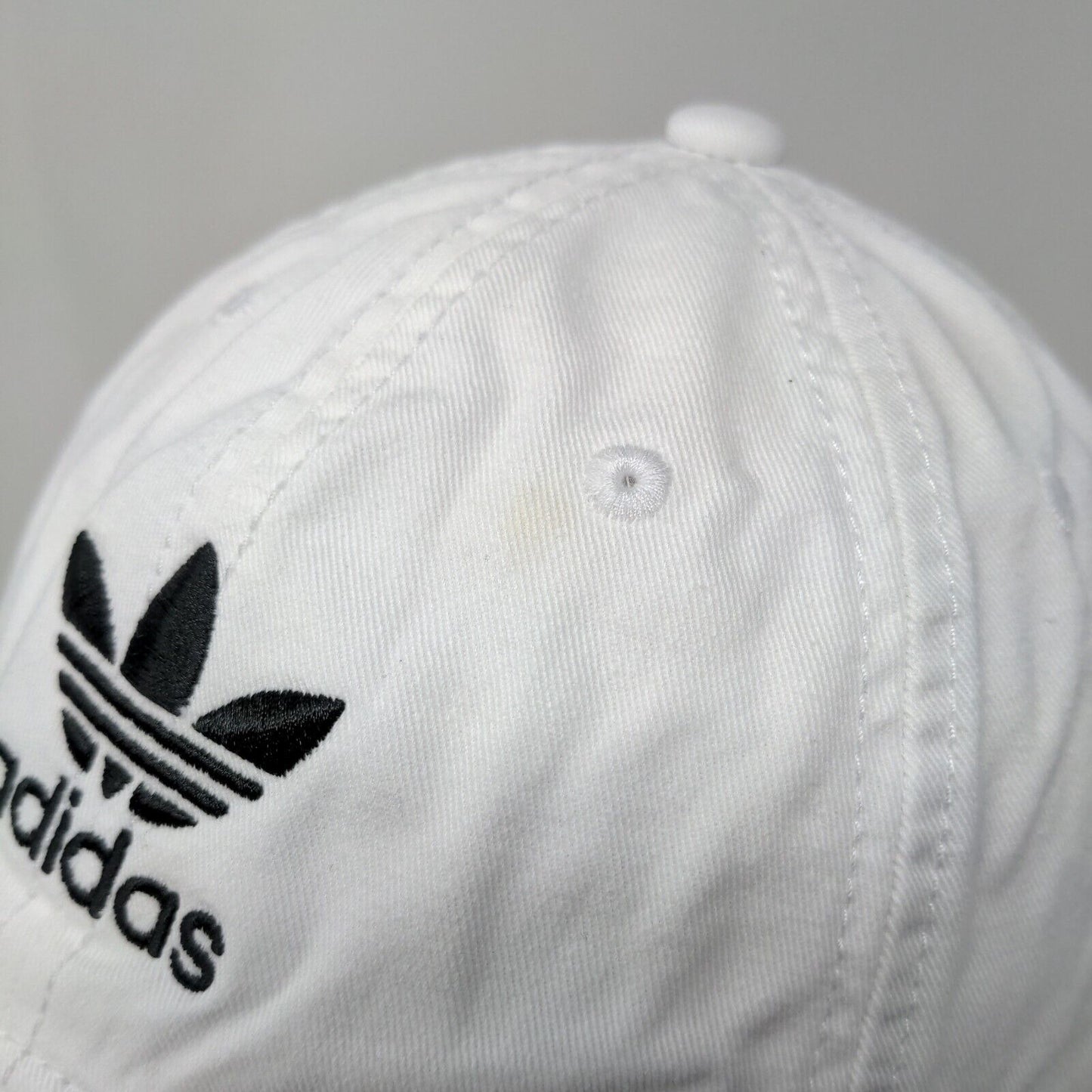 Adidas Men's Slideback Hat White OSFM Embroidered Trefoil Logo Cotton