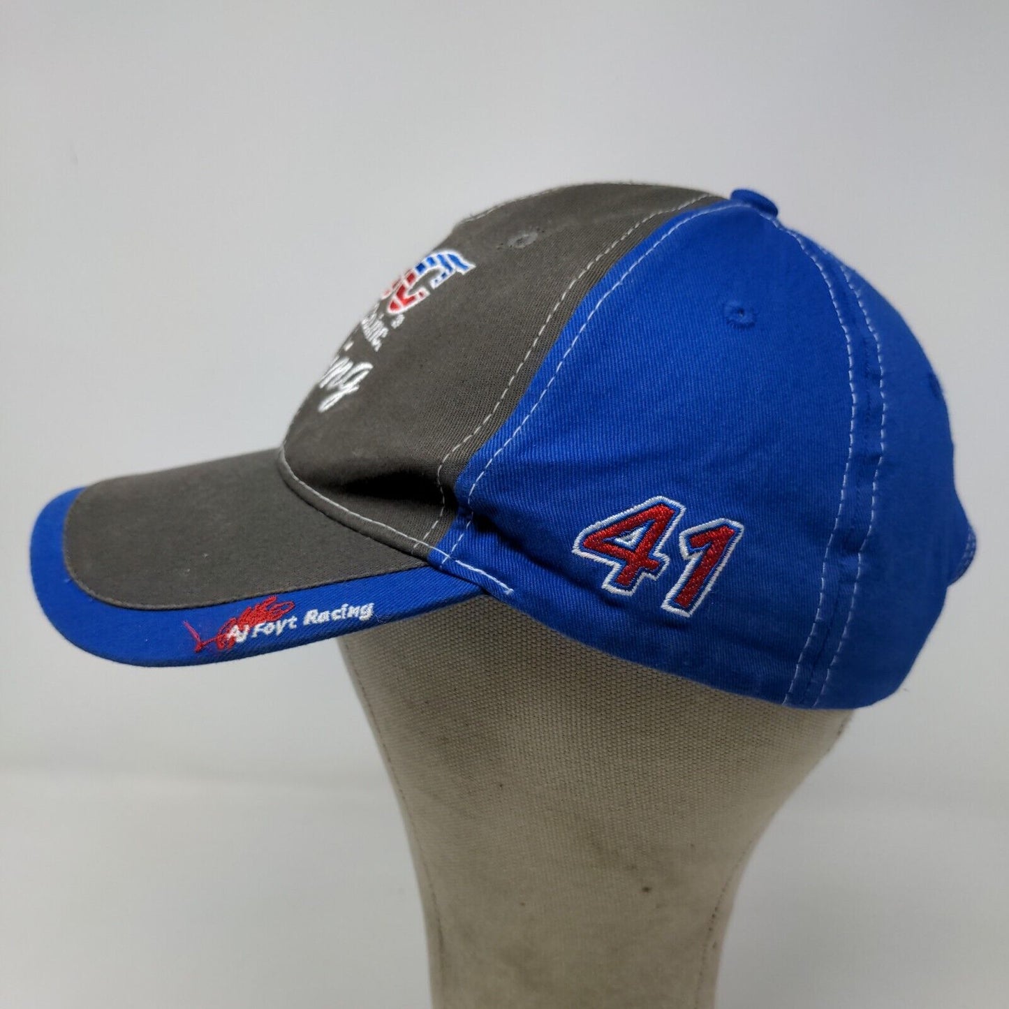 ABC Supply Co Racing Men's Strapback Hat Gray Blue Embroidered Logo