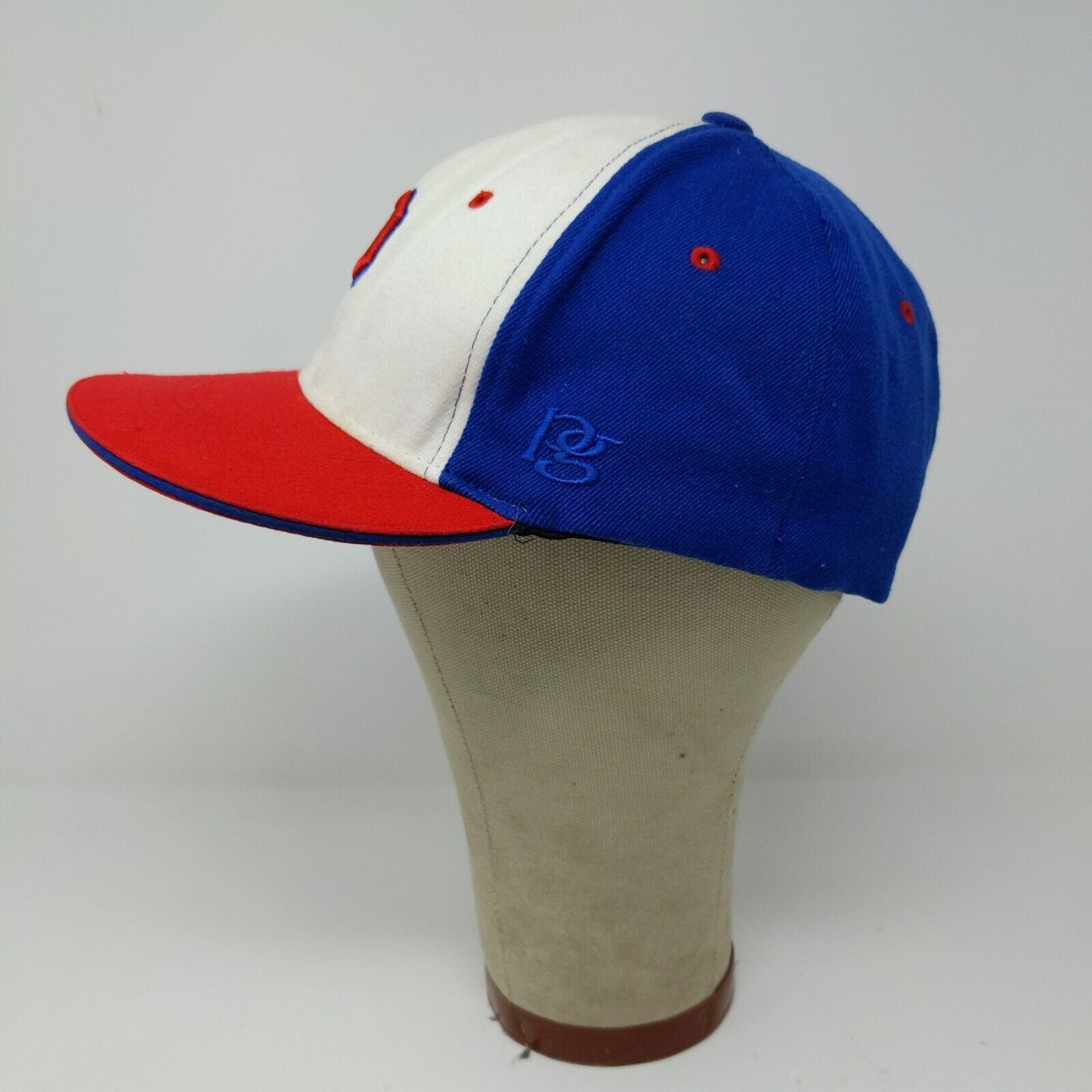 Prep Gear Fitted Hat Red White Blue Size S/M Embroidered P Logo