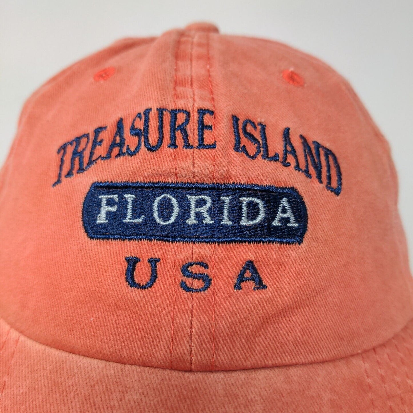 Sunkiss Men's Treasure Island Florida Hat Cap Orange Slideback Embroidered Logo