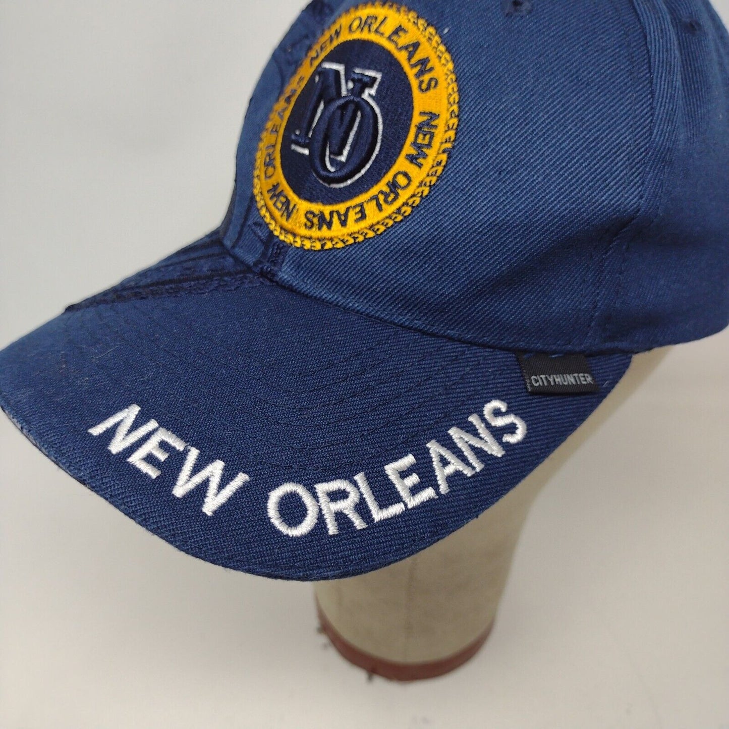 City Hunter Mens New Orleans Strapback Hat Blue OSFA Embroidered Logo