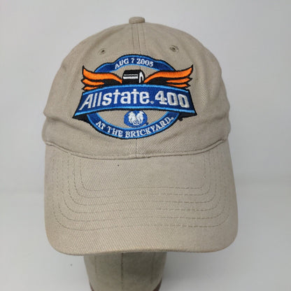 Allstate 400 at the Brickyard Slideback Hat Beige Adjustable Embroidered 2005