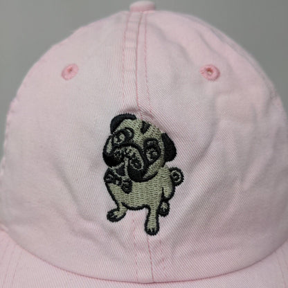 City Hunter USA Women's Slideback Hat Pink Adjustable Embroidered Pug Logo