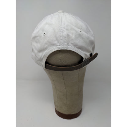 Tommy Hilfiger Slideback Hat White & Blue Embroidered Spell Out Logo One Size
