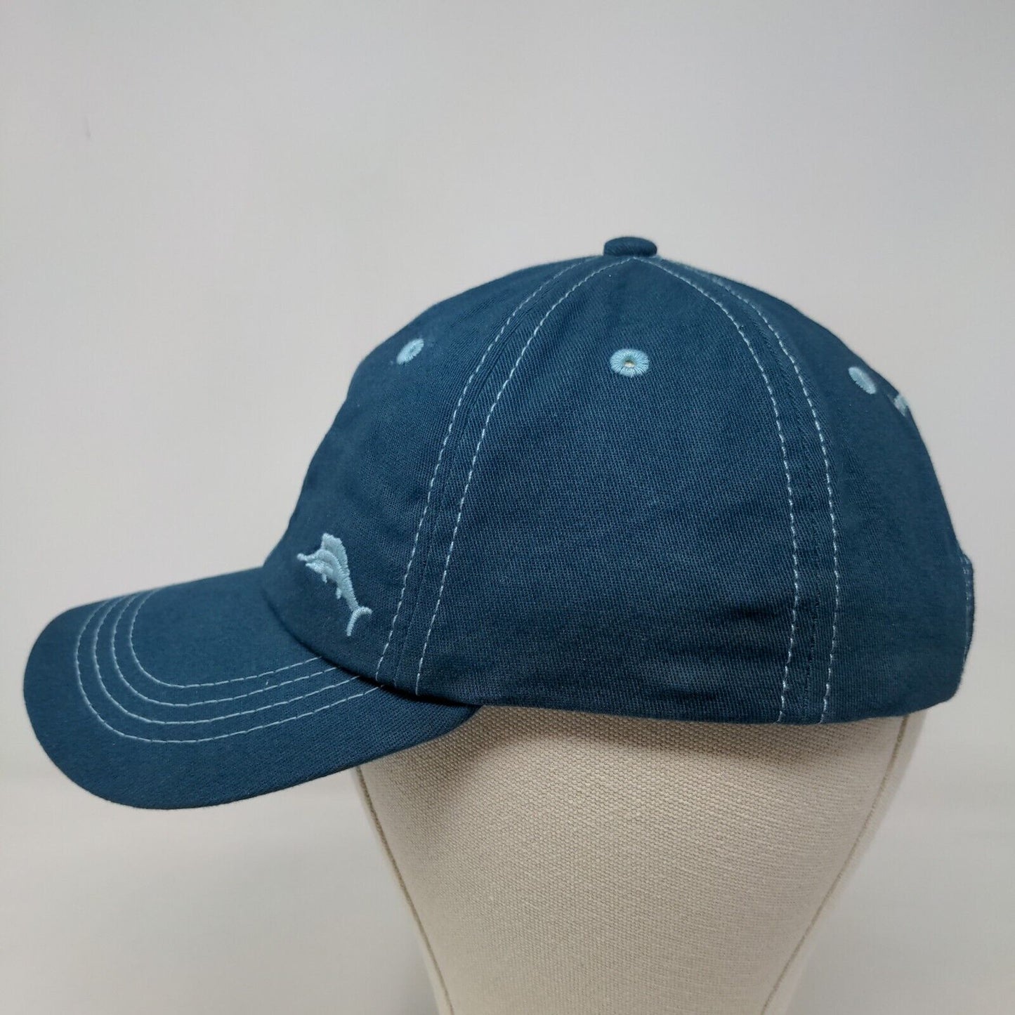 Tommy Hilfiger Men's Slideback Hat Blue Size OS Embroidered Fish Logo Cotton