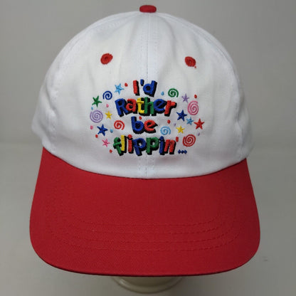 Unbranded Men's Snapback Hat White OSFA I'd Rather Be Flippin' Embroidered Logo