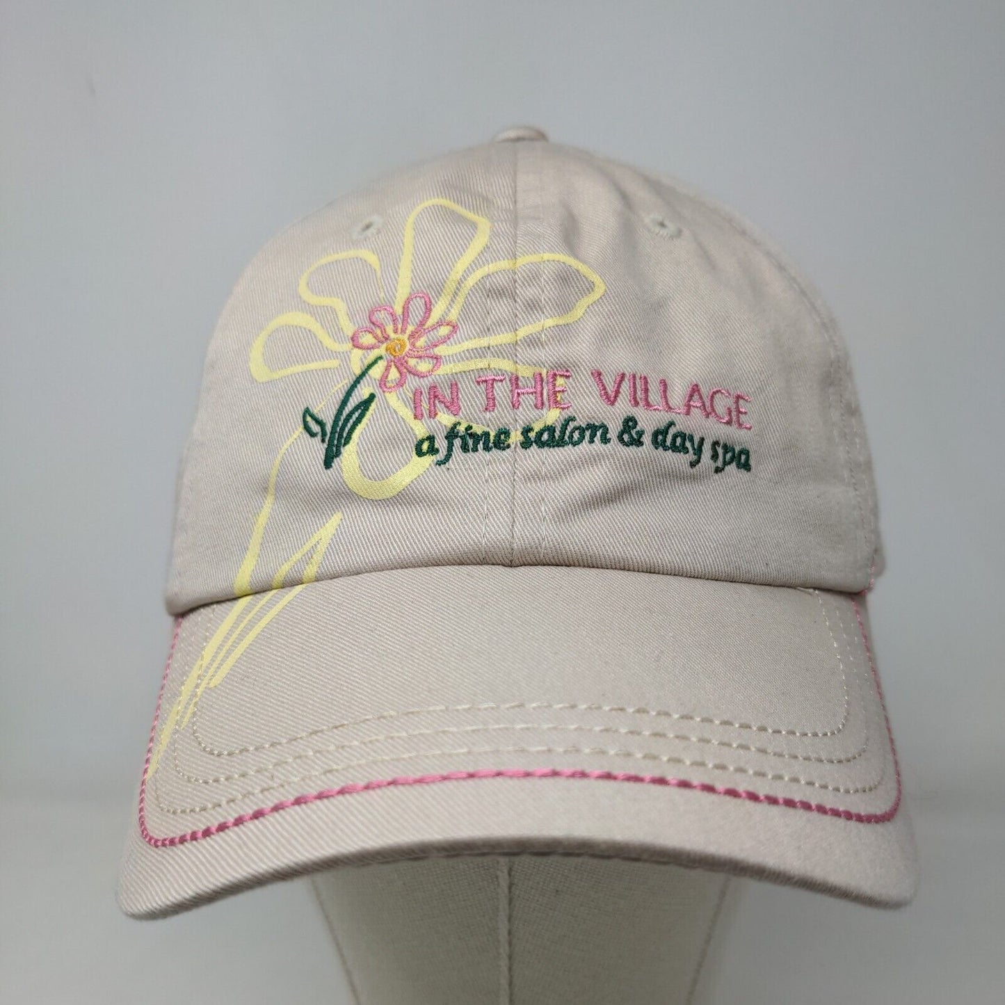 Unbranded Women's In the Village Spa Hat Pink Embroidered Logo Flower