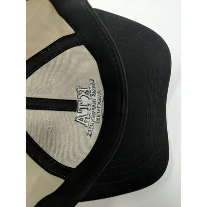 Mens KTA Kansas Trapshooters Association Hat Slideback OSFA Tan & Black Made USA