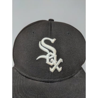 Team MLB Chicago White Sox Strapback Hat OSFM Black Embroidered Logo OC Sports