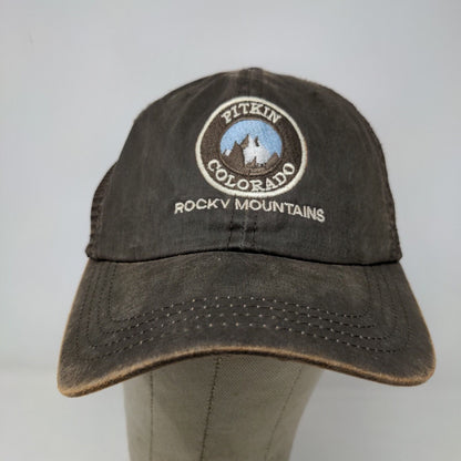 Pitkin Colorado Men's Strapback Mesh Back Hat Brown OSFA Embroidered Logo