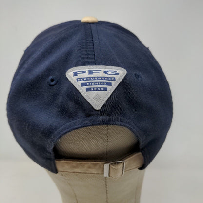 Columbia PFG Men's Slideback Hat Blue Tan OS Embroidered Fish Logo