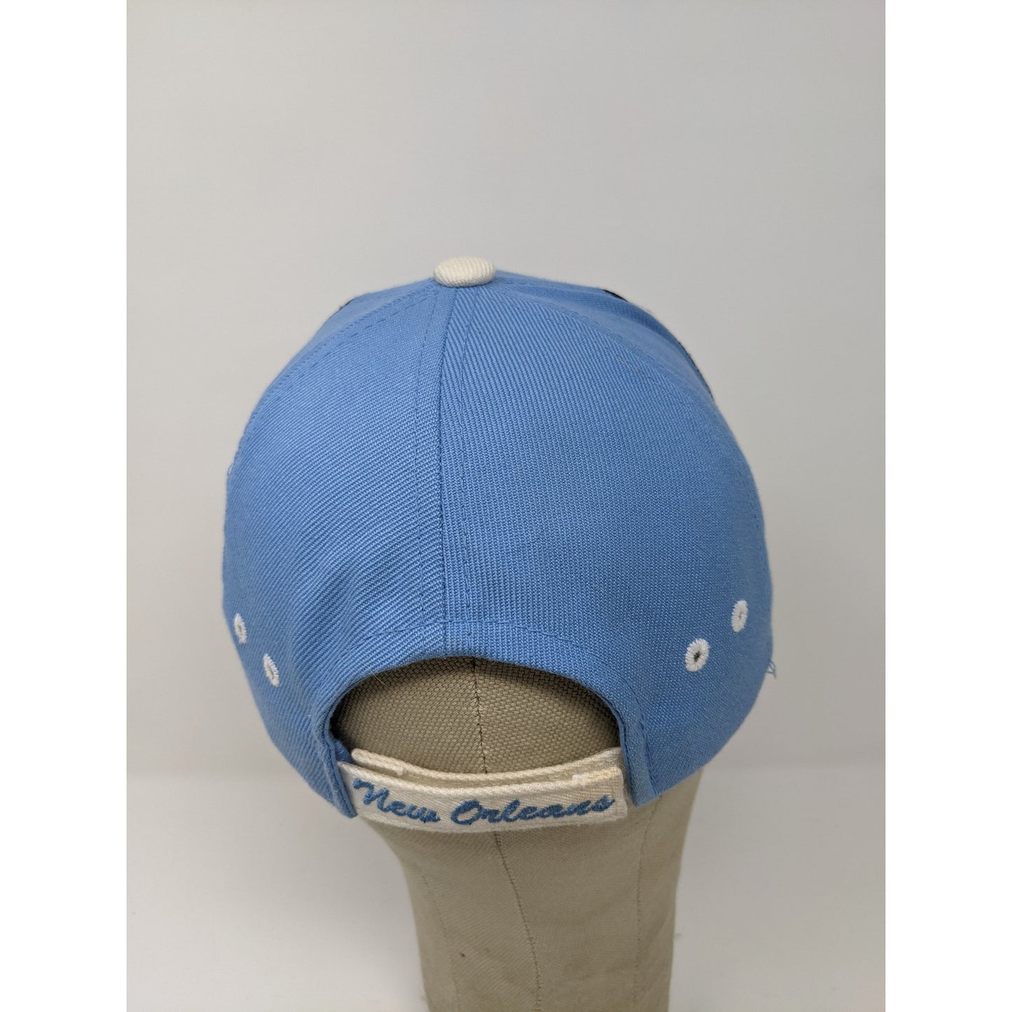 City Hunter New Orleans Strapback Adjustable Hat Cap Blue & White Embroidered