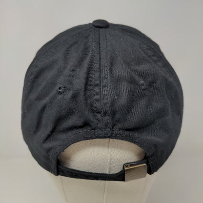 Unbranded Men's Slideback Hat Black Adjustable Embroidered Seaport Logo Cotton