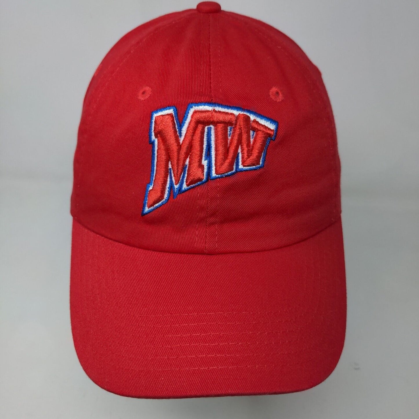 Unbranded Men's Strapback Hat Red Adjustable Embroidered Big MW Logo