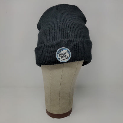 Polar Plus Men's Knit Black Beanie Toboggan Cap Hat Logo Patch Logo