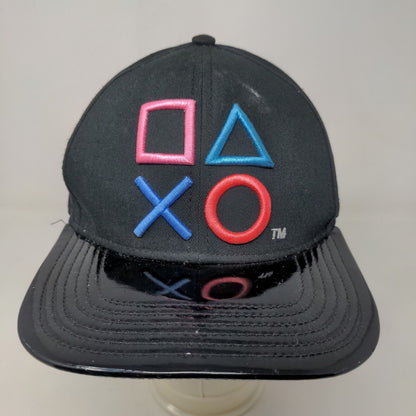 Bioworld Men's Snapback Hat Black OSFM Embroidered Playstation Logo 2019 14+