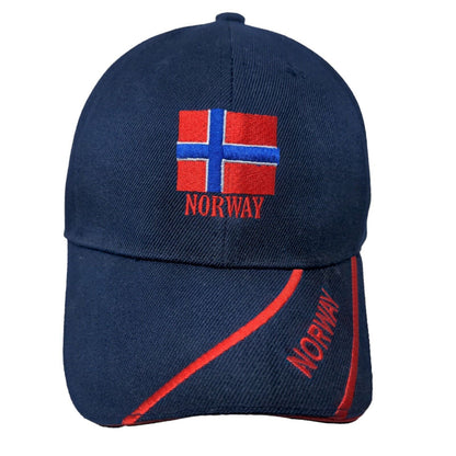 Star Zone Men's Strapback Hat Blue Red Adjustable Embroidered Norway Flag Logo