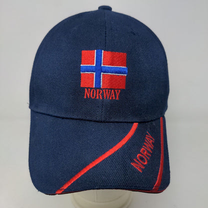 Star Zone Men's Strapback Hat Blue Red Adjustable Embroidered Norway Flag Logo