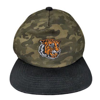 Old Navy Men's Snapback Camo Hat Green One size Embroidered Tiger Logo