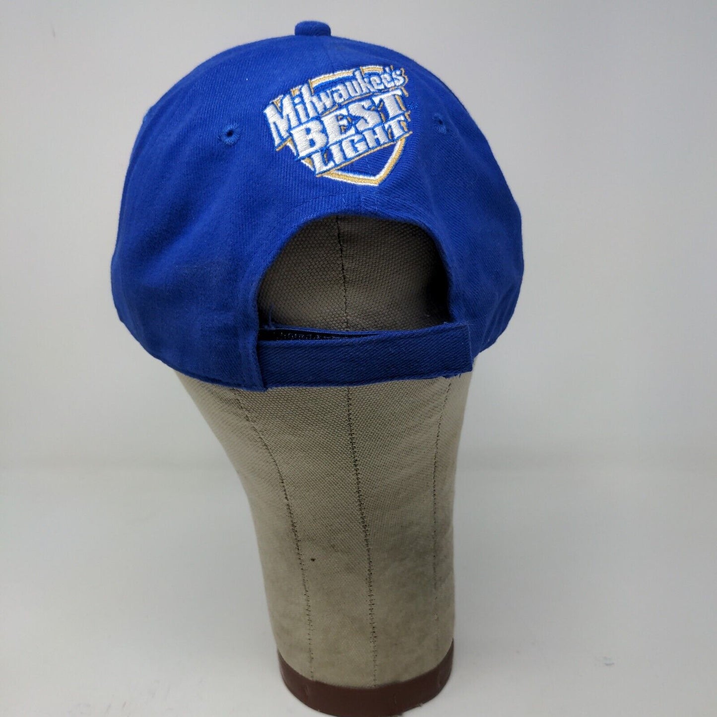 Milwaukee's Best Light Strapback Hat Blue OSFA Embroidered Logo Cards Poker