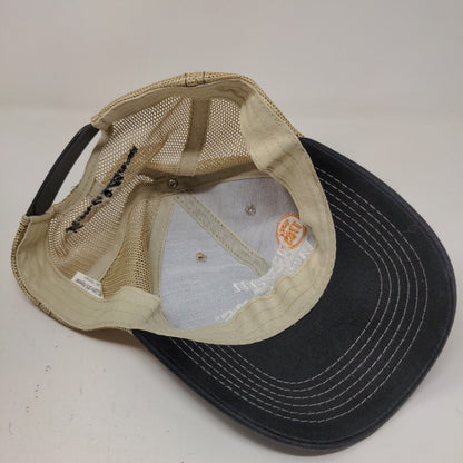 Evan Williams Bourbon Men's Mesh Back Snapback Hat Black Tan Adjustable Logo
