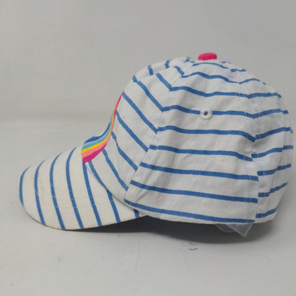 Unbranded Boy's Stretchy Hat Blue White Striped 100% Cotton Rainbow