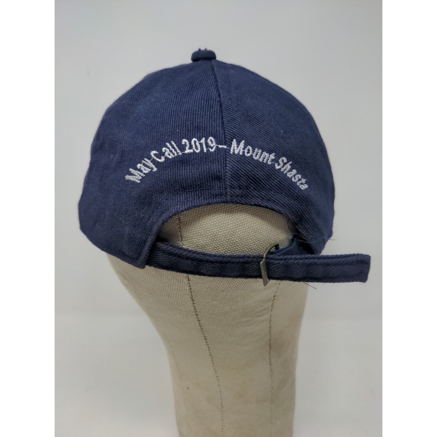 Mount Shasta Slideback Adjustable Hat Blue May Call 2019 Embroidered Logo