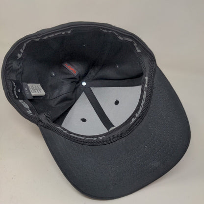 Quiksilver Men's Fitted Hat Black Size L/XL Embroidered Logo Poly Cotton Blend