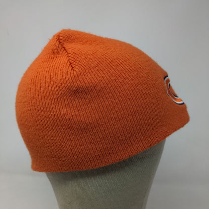 Yupoong Men's Knit Beanie Hat Orange Chicago Bears Embroidered Logo