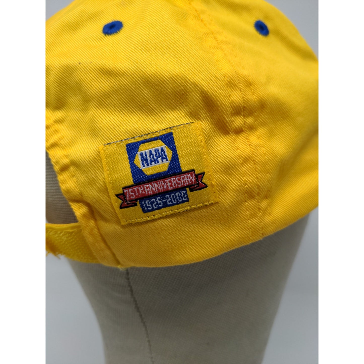 VTG Napa 75th Anniversary 2000 Y2K Strapback Hat Embroidered Yellow