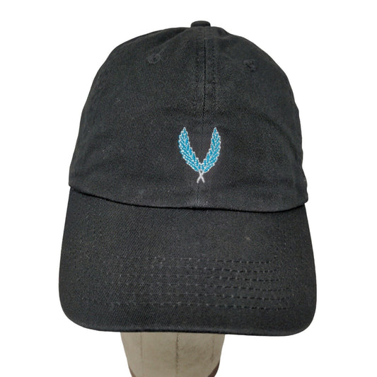 First Harvest Mens Slideback Hat Black Adjustable Embroidered Logo