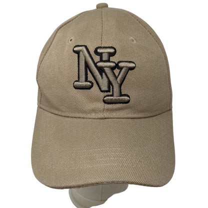 Unbranded Men's Strapback Hat Tan Adjustable Embroidered New York Logo