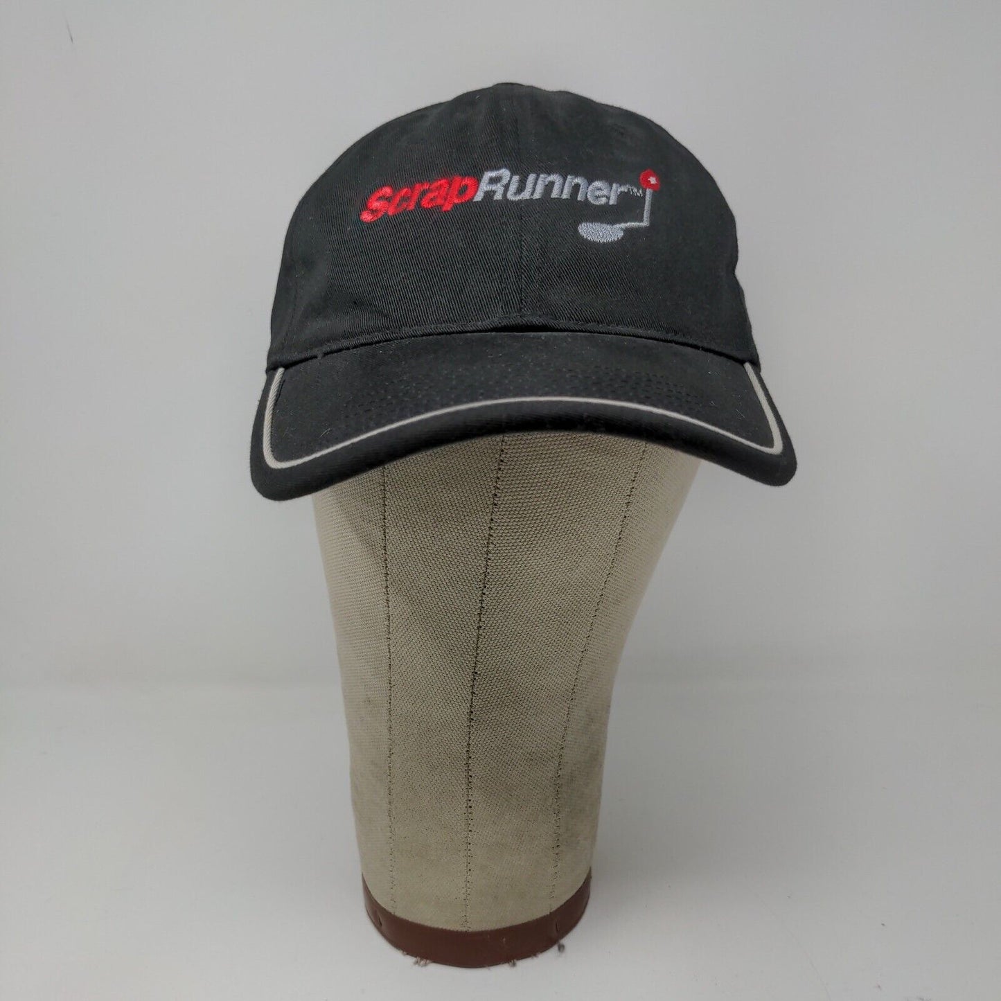 Scrap Runner Embroidered Black Slide Back Hat Cap Adjustable Spell Out Logo
