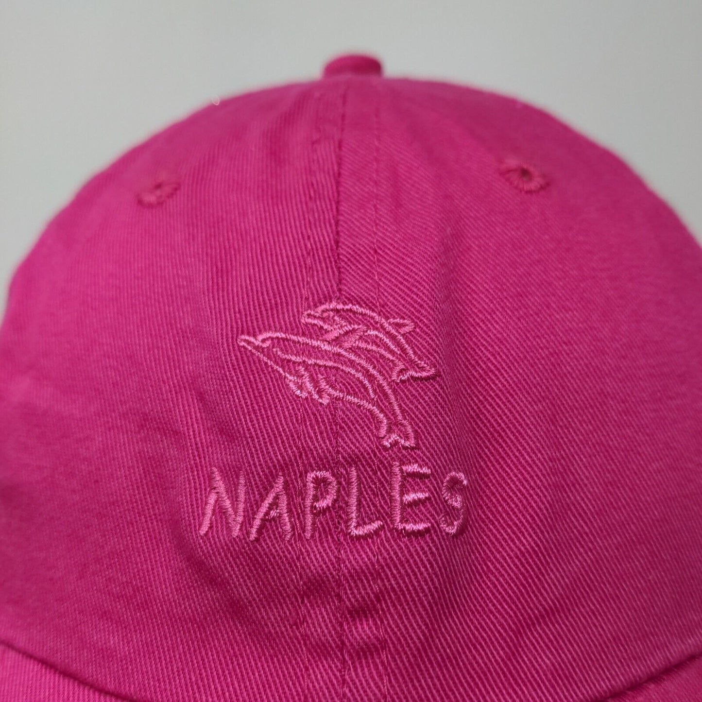 Distinctive Headwear Women's Strapback Hat Pink Embroidered Naples Logo Dolphins