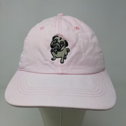 City Hunter USA Women's Slideback Hat Pink Adjustable Embroidered Pug Logo