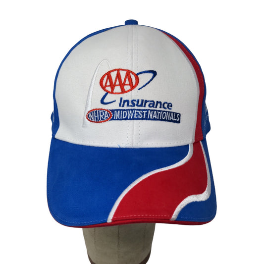 AAA NHRA Midwest Nationals 2010 Strapback Hat Gateway White Blue Red Logo