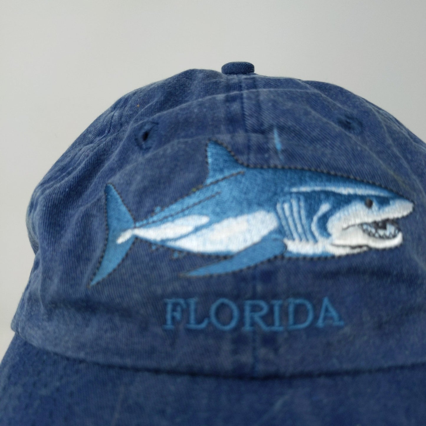 Distinctive Headwear Men's Florida Twill Strapback Hat Embroidered Shark Blue