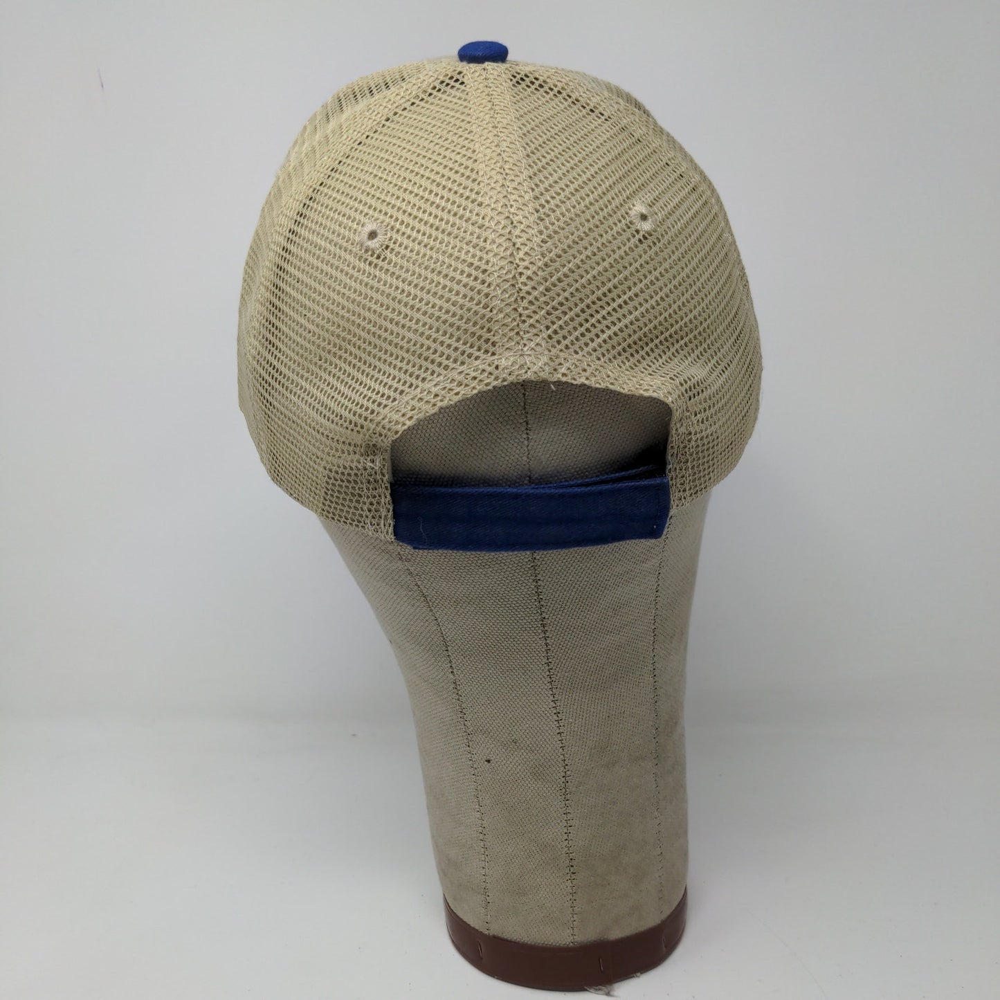 Stoller USA Strapback Mesh Back Hat Embroidered Logo Blue Tan