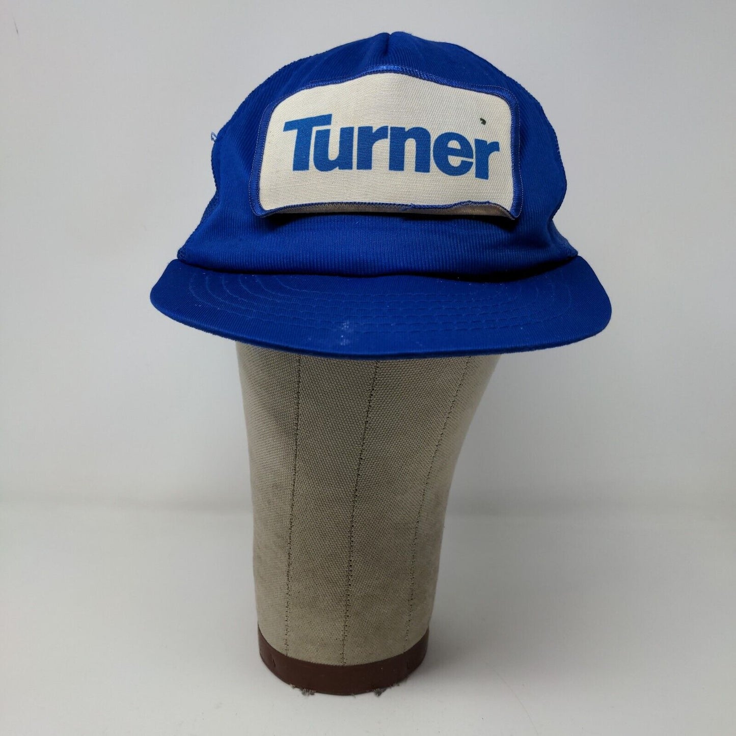 Turner Mens Snapback Mesh Back Trucker Hat Blue Big Patch Logo Cap