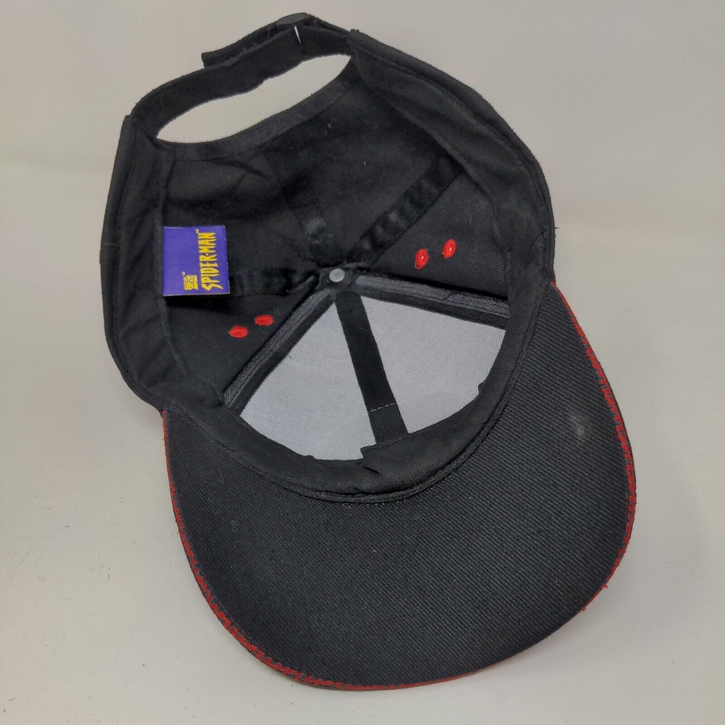 Marvel Kids Spider Man Boy's Strapback Hat Black Size 8-14 Embroidered