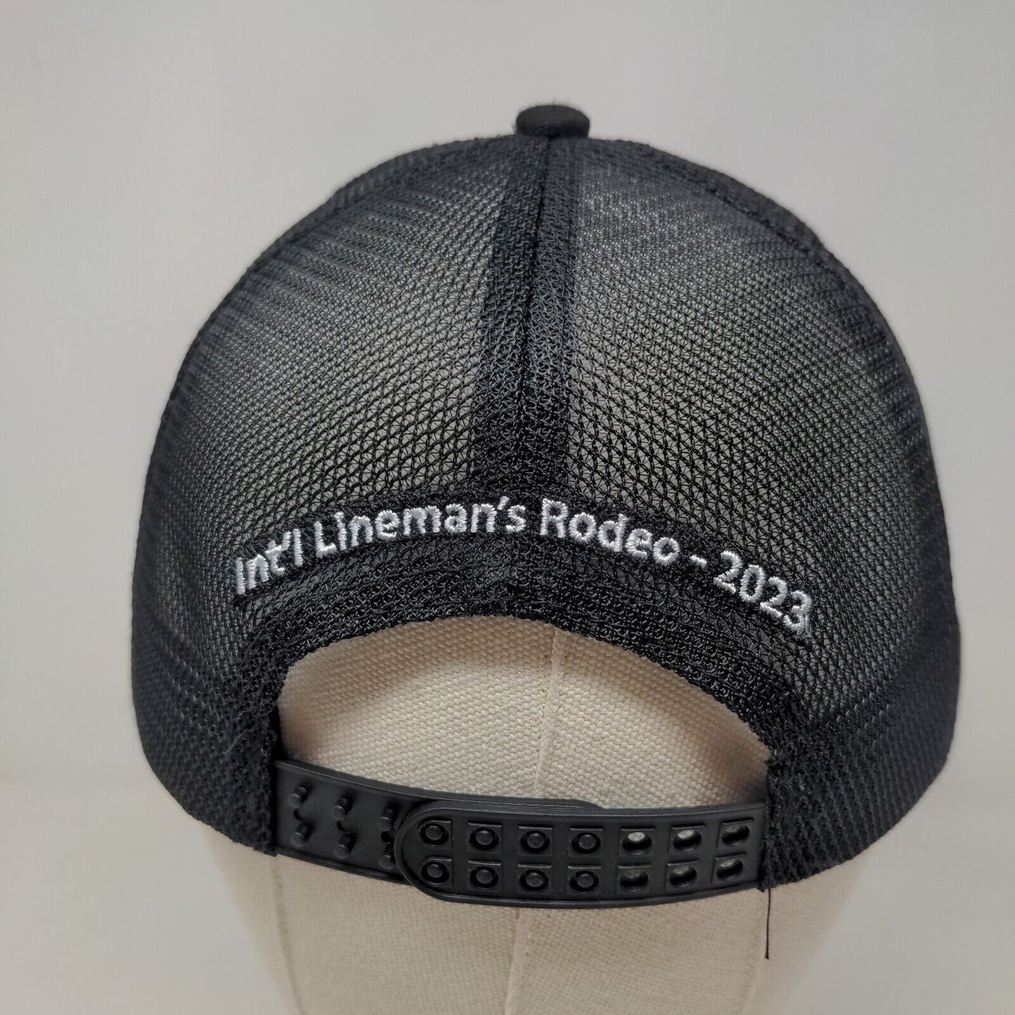 International Lineman's Rodeo Snapback Mesh Back Hat Black OSFM Embroidered 2023