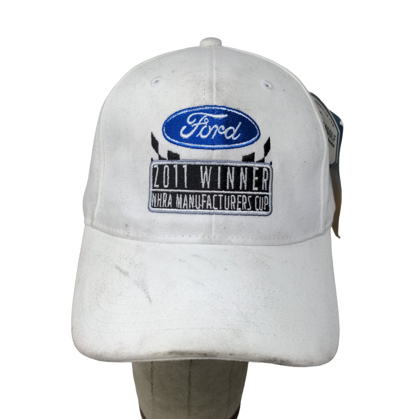 Ford Mens 2011 NHRA Manufacturers Cup White Adjustable Strapback Embroidered