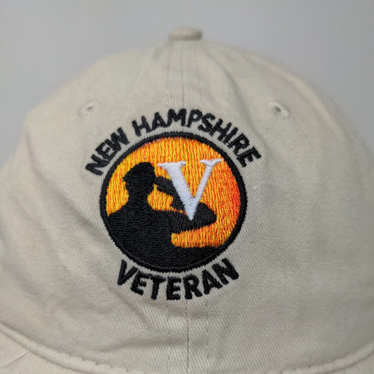 Port & Company Men's Slideback Hat Tan Adjustable New Hampshire Veteran Cap