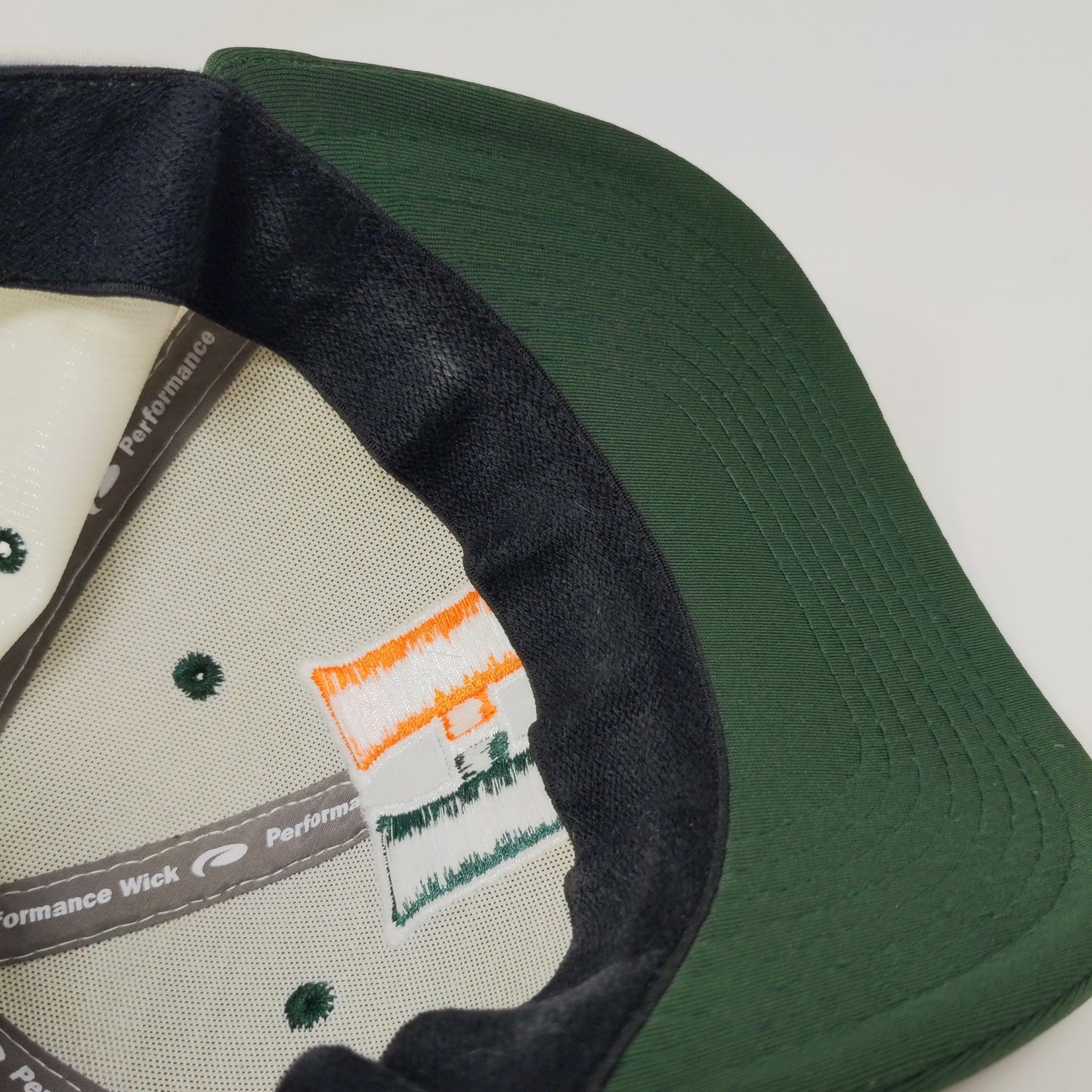 Pukka Brand Performance Wick Hat  Embroidered H Logo White Green