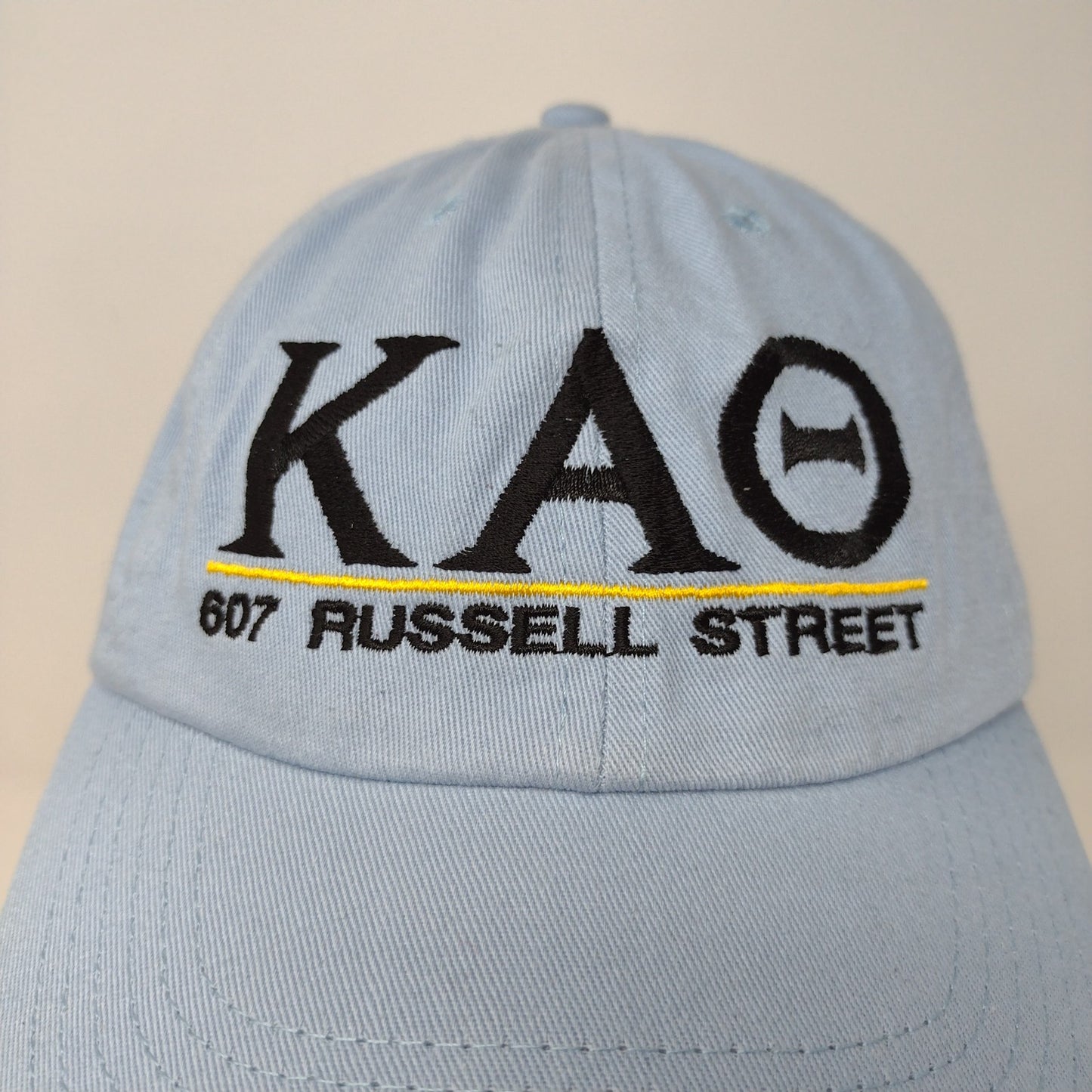 Kappa Alpha Theta Slideback Hat Embroidered Logo Blue Fraternity Sorority