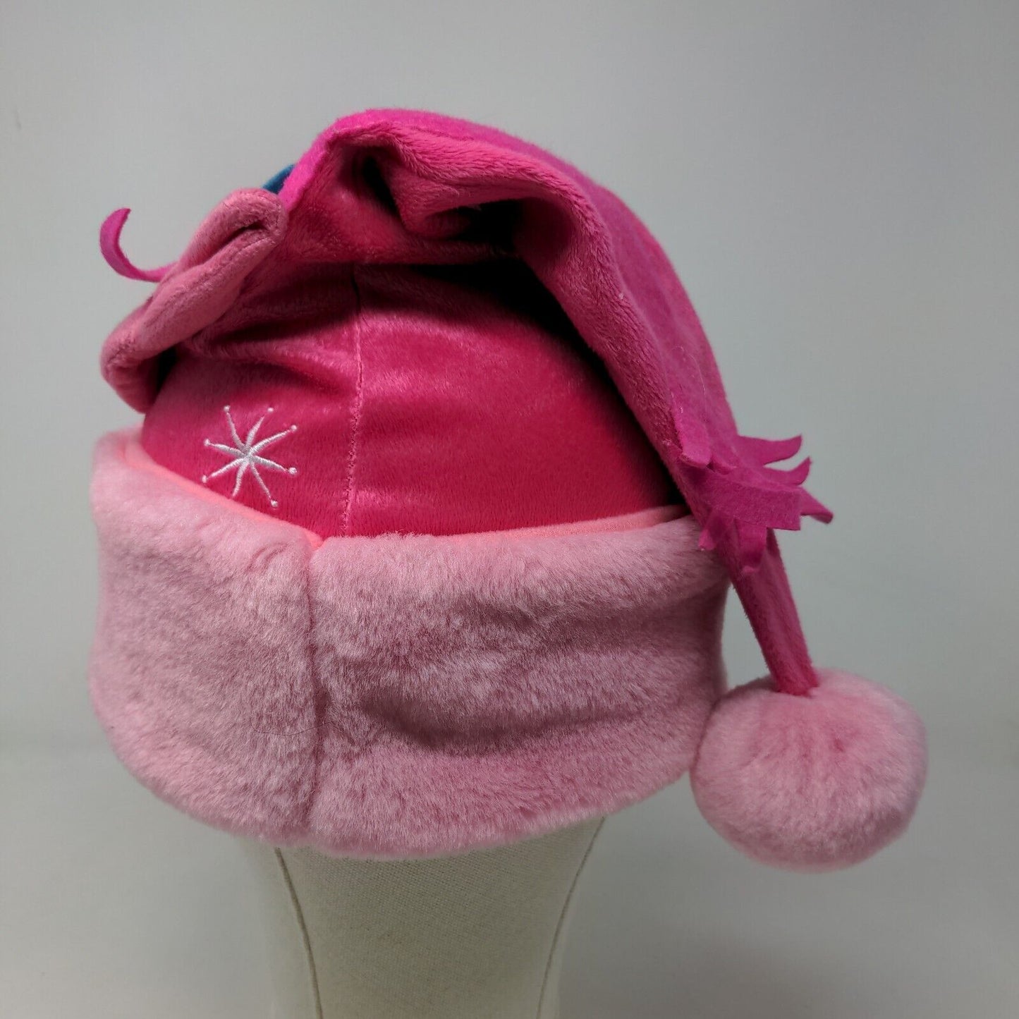 Dreamworks Trolls Girl's Poppy Christmas Cap Hat Pink Vegan Fur Pom Pom