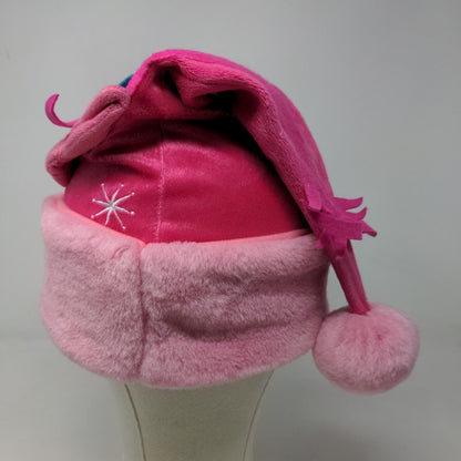 Dreamworks Trolls Girl's Poppy Christmas Cap Hat Pink Vegan Fur Pom Pom