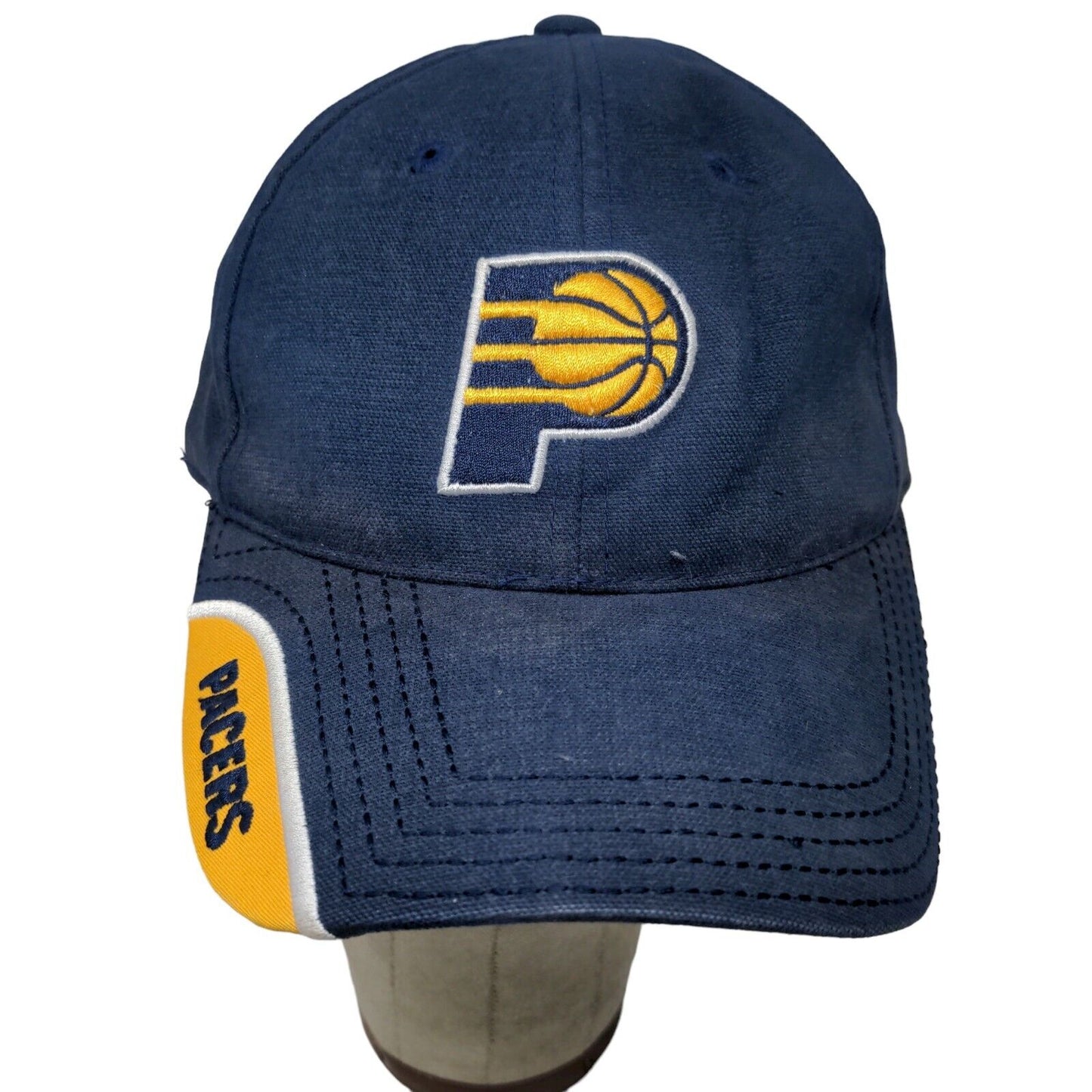 NBA Indiana Pacers Basketball Yellow Blue Cap Hat Size S / M Embroidered Logo